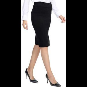 Women's Elastic Waist Stretch Bodycon Midi Pencil Skirt